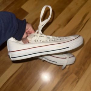 White Low top converse brand new
